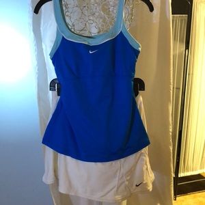 Nike dry fit, blue and white shirt and skirt SET